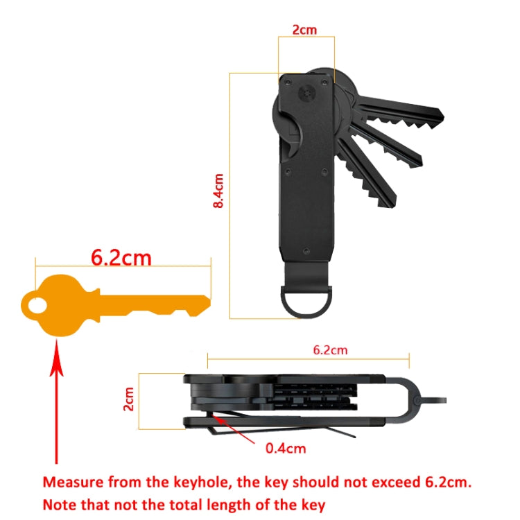 Compact Key Organizer Metal Key Chain Can Hold 2-6 Keys Gradient Color - Key Rings by PMC TechLife | Online Shopping South Africa | PMC TechLife | Buy Now Pay Later Mobicred