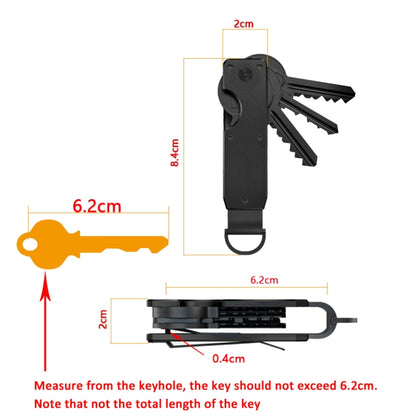 Compact Key Organizer Metal Key Chain Can Hold 2-6 Keys Red Forged Carbon - Key Rings by PMC Jewellery | Online Shopping South Africa | PMC Jewellery | Buy Now Pay Later Mobicred