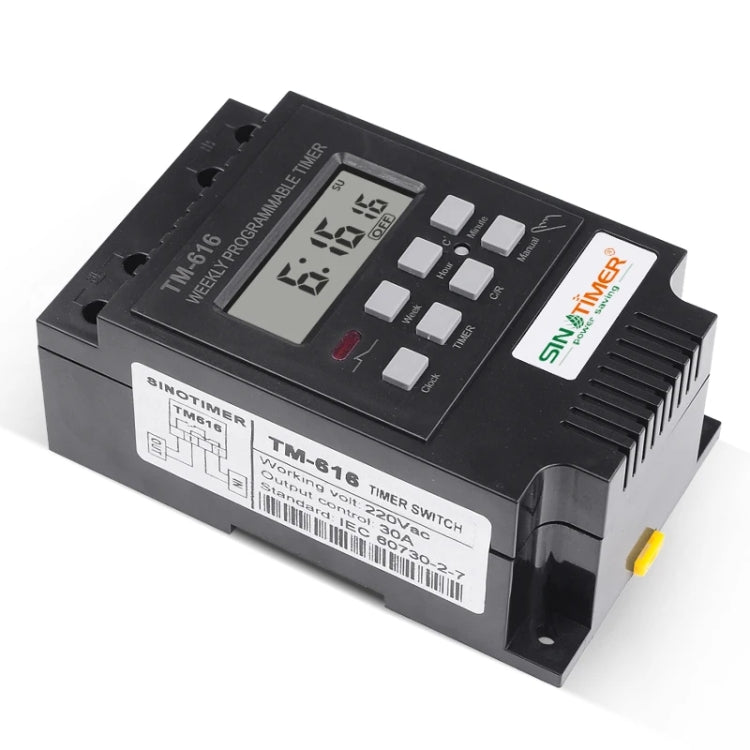 SINOTIMER TM616B-2 220V 30A Weekly Programmable Digital Timer Switch Relay Control - Switch by SINOTIMER | Online Shopping South Africa | PMC TechLife | Buy Now Pay Later Mobicred