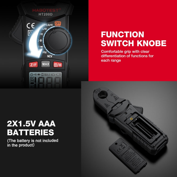 HABOTEST Mini Clamp Multimeter Portable Digital Ammeter - Digital Multimeter by HABOTEST | Online Shopping South Africa | PMC TechLife | Buy Now Pay Later Mobicred