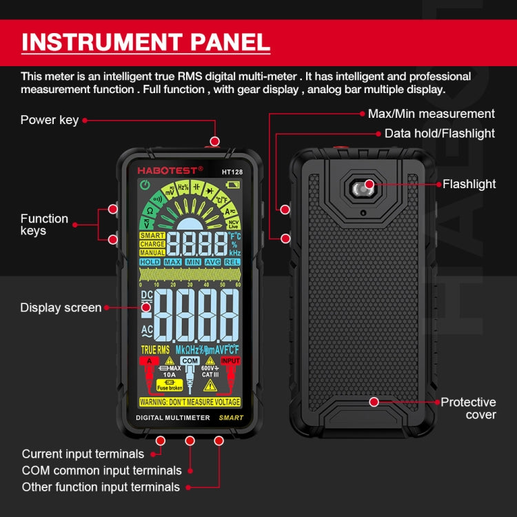 HABOTEST Automatic Range Digital Display Ultra-Clear Intelligent Current Multimeter - Digital Multimeter by HABOTEST | Online Shopping South Africa | PMC Jewellery | Buy Now Pay Later Mobicred