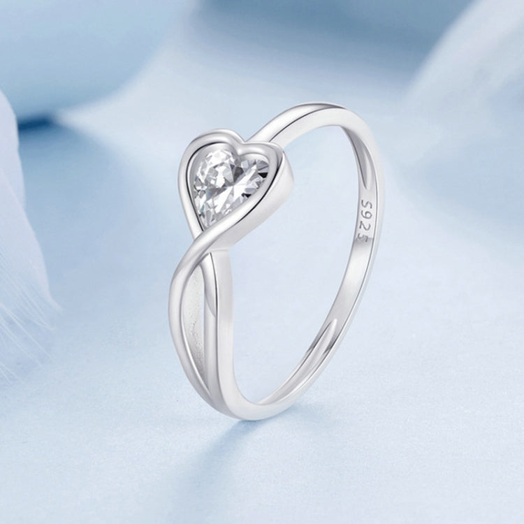 S925 Platinum-plated Infinite Loop Love Ring(No.7) - Rings by PMC Jewellery | Online Shopping South Africa | PMC Jewellery | Buy Now Pay Later Mobicred