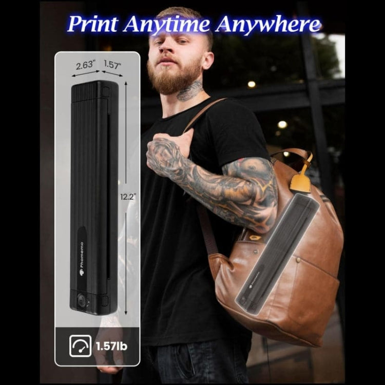 Phomemo TP83-BK Wireless Tattoo Stencil Printer With 10pcs Transfer Paper(Black) - free shipping - PMC TechLife - Order now!