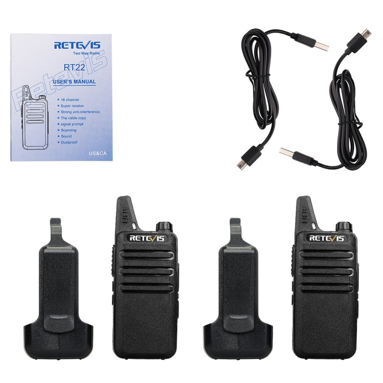 RETEVIS RT22 Hotel Mini Charging Two-Way Wireless Intercom Walkie Talkie(US Frequency with Plug) - Handheld Walkie Talkie by RETEVIS | Online Shopping South Africa | PMC Jewellery | Buy Now Pay Later Mobicred