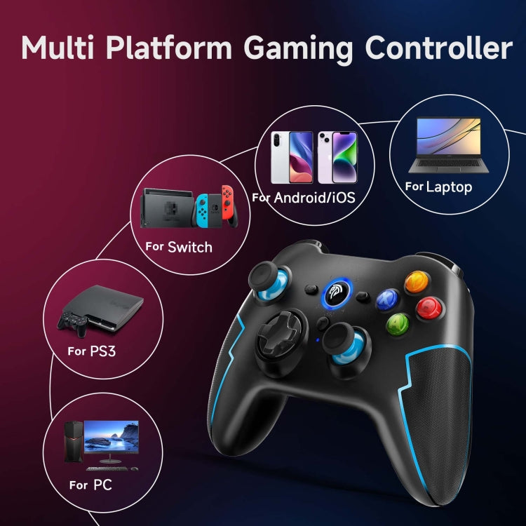 EasySMX 9013Pro  Wireless Game Controller For Switch / PS3 / IOS / Android / PC(Black Blue) - Gamepads by EasySMX | Online Shopping South Africa | PMC Jewellery | Buy Now Pay Later Mobicred