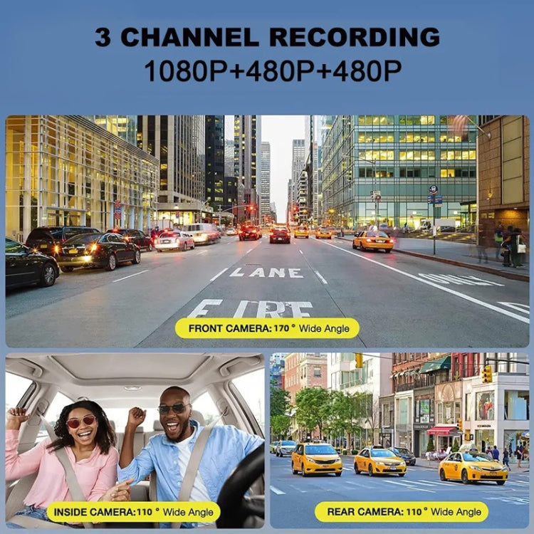 WIFI 3 Lens 1080P Night Vision Video Driving Recorder - Car DVRs by PMC TechLife | Online Shopping South Africa | PMC TechLife | Buy Now Pay Later Mobicred