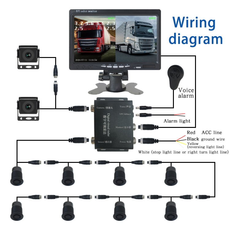 7 Inch Two-Way Display With Reverse Detection Digital Radar(PZ904) - Radar Detectors by PMC Jewellery | Online Shopping South Africa | PMC Jewellery | Buy Now Pay Later Mobicred
