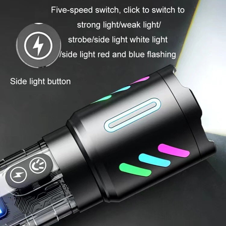 Type-C Rechargeable Outdoor Zoom Strong Laser Flashlight(519) - LED Flashlight by PMC Jewellery | Online Shopping South Africa | PMC Jewellery | Buy Now Pay Later Mobicred