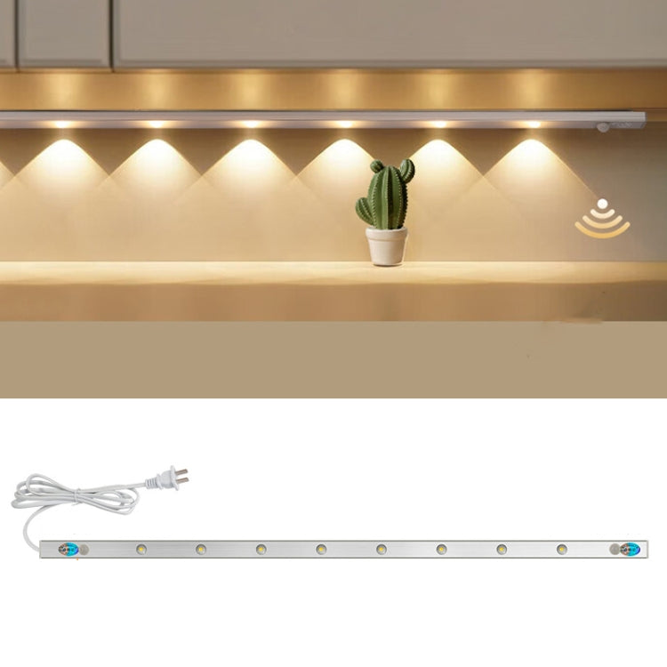 220V CN Plug Motion Sensor Wardrobe Cabinet Lamp LED Light Bar, Spec: Warm White 50cm - free shipping - PMC TechLife - Order now!