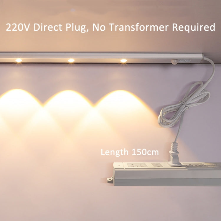 220V CN Plug Motion Sensor Wardrobe Cabinet Lamp LED Light Bar, Spec: White 30cm - Sensor LED Lights by PMC TechLife | Online Shopping South Africa | PMC TechLife | Buy Now Pay Later Mobicred