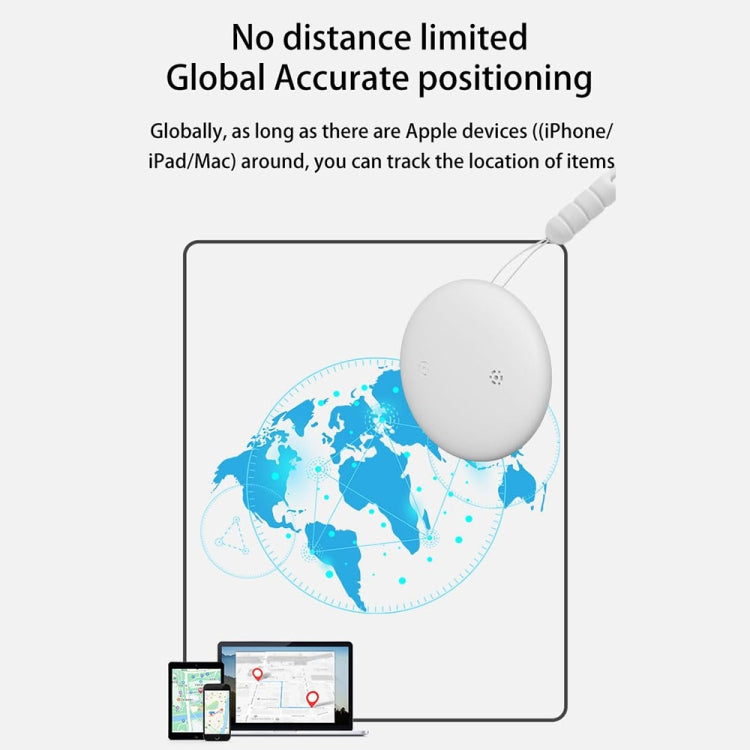For Apple Series S10 Round Smart Global Anti-Lost Device IP67 Waterproof Locator(White) - Pet Tracker by PMC TechLife | Online Shopping South Africa | PMC TechLife | Buy Now Pay Later Mobicred