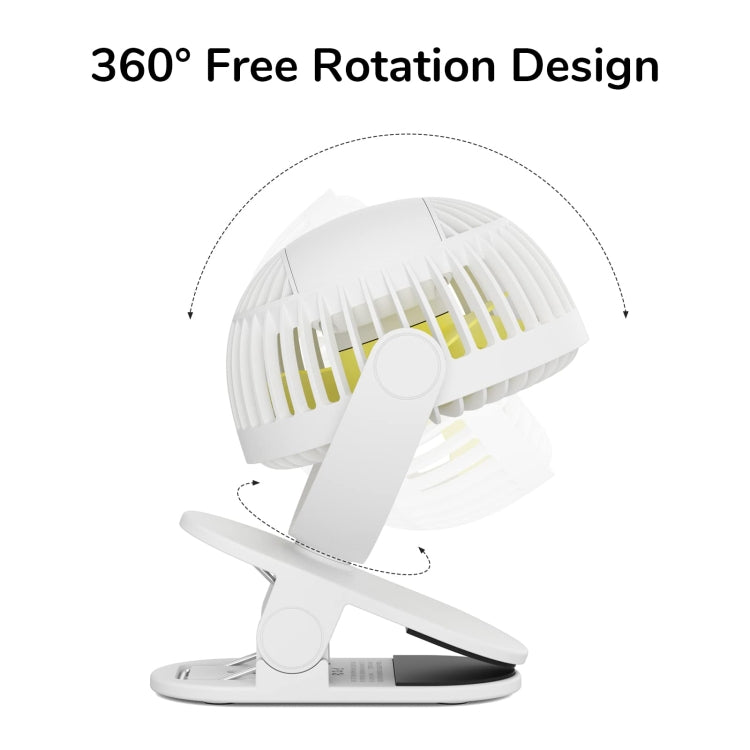 JisuLife FA29A Clip Desktop Mini Fan Portable USB Rechargeable Fan(White) - Electric Fans by JisuLife | Online Shopping South Africa | PMC Jewellery | Buy Now Pay Later Mobicred