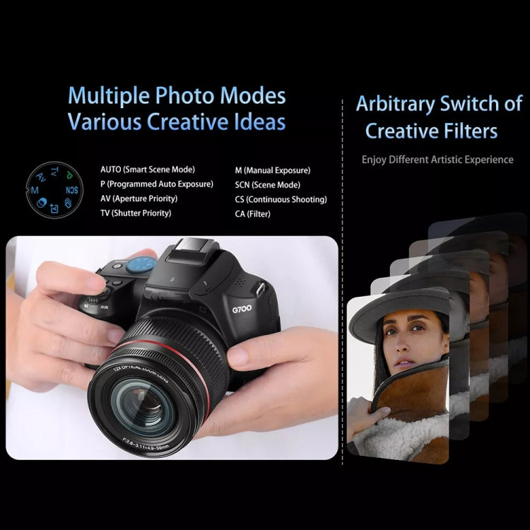 G700 4K / 64MP WiFi Digital Video Camera Camcorder 3.0 Inch IPS Screen 12X Optical Zoom - Video Cameras by PMC TechLife | Online Shopping South Africa | PMC TechLife | Buy Now Pay Later Mobicred