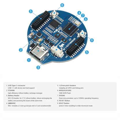 Waveshare 26369 1.28-Inch Round LCD Screen RP2040 MCU Board without Touch - LCD & LED Display Module by Waveshare | Online Shopping South Africa | PMC Jewellery | Buy Now Pay Later Mobicred