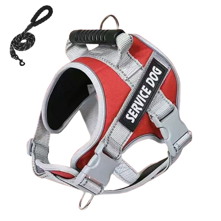 Large Dog Explosion Proof Punch Chest Harness Dog Travelling Leash, Style: Red+2m Round Rope(S) - Leashes & Chest Strap by PMC TechLife | Online Shopping South Africa | PMC TechLife | Buy Now Pay Later Mobicred