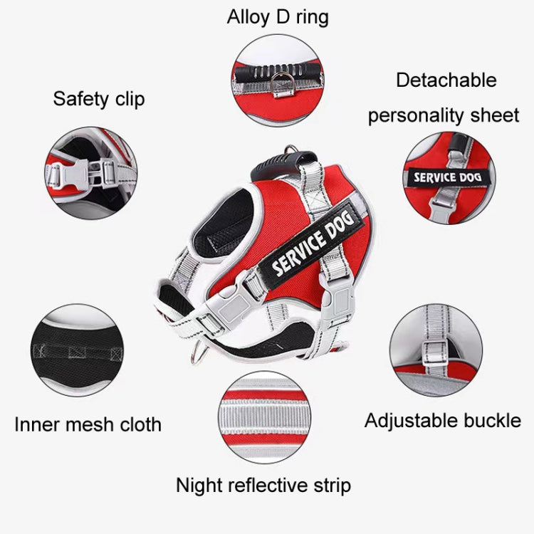 Large Dog Explosion Proof Punch Chest Harness Dog Travelling Leash, Style: Red+1.5m Round Rope(L) - Leashes & Chest Strap by PMC TechLife | Online Shopping South Africa | PMC TechLife | Buy Now Pay Later Mobicred