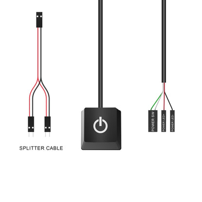 Desktop Computer Mobile Switch Computer Extension Cable Start Button, Color: Orange Case Colorful Light 4m Cable - PC Power Supplies by PMC Jewellery | Online Shopping South Africa | PMC Jewellery | Buy Now Pay Later Mobicred