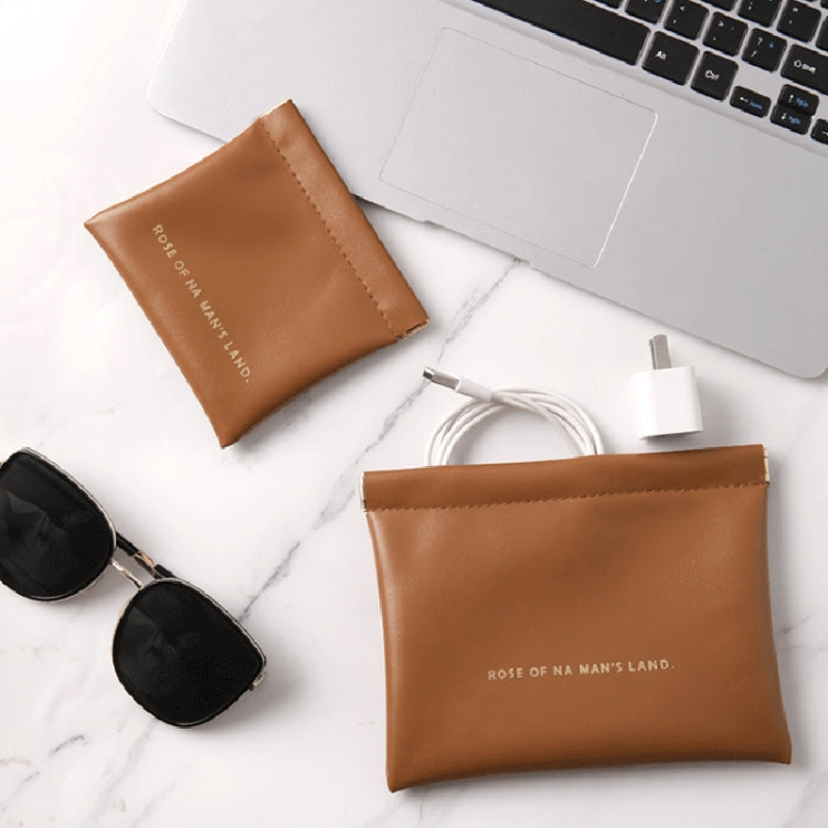 2pcs /Set PU Data Cable Earphone Storage Bag Mini Portable Lipstick Pouch Coin Purse, Size: Large+Small(Black) - Other Case by PMC Jewellery | Online Shopping South Africa | PMC Jewellery | Buy Now Pay Later Mobicred