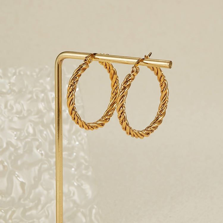 OPK GE960 1pair Stainless Steel Gold Plated Vintage Twist Earrings(Gold) - Stud Earrings & Earrings by OPK | Online Shopping South Africa | PMC Jewellery | Buy Now Pay Later Mobicred