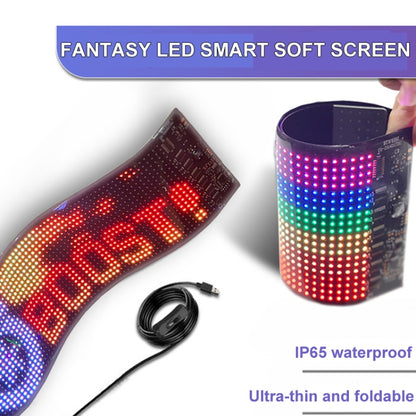 12x59.5cm（16 x 96 LEDs） Car Flexible Display Advertising Screen APP Bluetooth Smart Screen - Car Monitor by PMC Jewellery | Online Shopping South Africa | PMC Jewellery | Buy Now Pay Later Mobicred