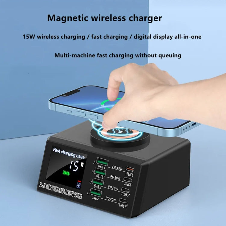 X9M 9-in-1 110W USB+PD Smart Multi-ports QI Magnetic Wireless Charger, Spec: Black AU Plug - Multifunction Charger by PMC Jewellery | Online Shopping South Africa | PMC Jewellery | Buy Now Pay Later Mobicred