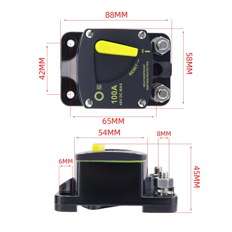 RV Yacht Manual Reset Ignition Protection Fuse Switch With Terminal Accessories, Current: 300A - Fuse by PMC Jewellery | Online Shopping South Africa | PMC Jewellery | Buy Now Pay Later Mobicred