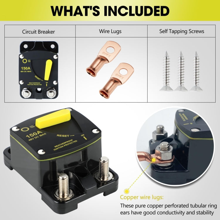 RV Yacht Manual Reset Ignition Protection Fuse Switch With Terminal Accessories, Current: 100A - Fuse by PMC Jewellery | Online Shopping South Africa | PMC Jewellery | Buy Now Pay Later Mobicred