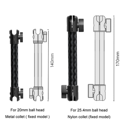 Car Phone Mount Extension Arm Double Jointed Swivel Adjustment Carbon Fiber Bracket Connecting Rod, Model: 140mm For 20mm Ball Head - Car Holders by PMC Jewellery | Online Shopping South Africa | PMC Jewellery | Buy Now Pay Later Mobicred