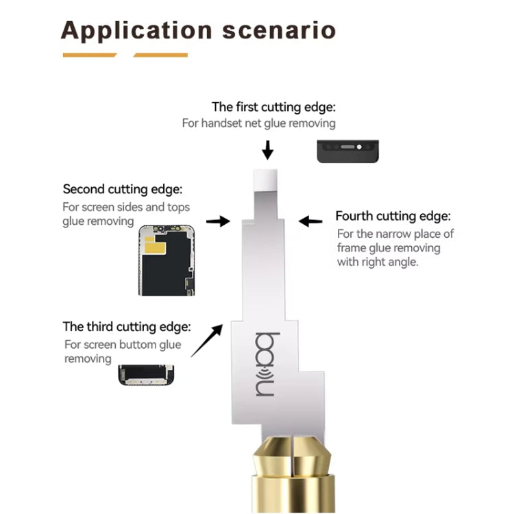 BAKU BA-214 Multi-Function LCD Repair Scraper 0.2mm Thickness Screen CPU Glue Remover Tool - Crowbar by BAKU | Online Shopping South Africa | PMC Jewellery | Buy Now Pay Later Mobicred