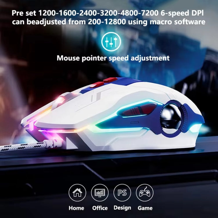 Inphic W9P Glowing Computer Gaming Wired Mouse(Silent Version) - Wired Mice by Inphic | Online Shopping South Africa | PMC Jewellery | Buy Now Pay Later Mobicred