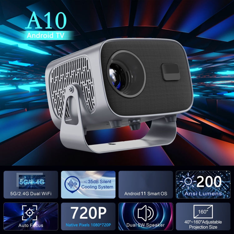 4K Smart Android Portable Projector EU Plug - Mini Projector by PMC Jewellery | Online Shopping South Africa | PMC Jewellery | Buy Now Pay Later Mobicred