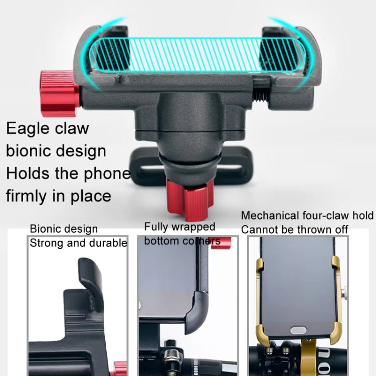 PROMEND Aluminum Alloy Cell Phone Holder Adjustable Angle Rotating Motorcycle Navigation Support, Style: SJJ-299E Rear View Mirror Titanium Color - Holder by PROMEND | Online Shopping South Africa | PMC Jewellery | Buy Now Pay Later Mobicred