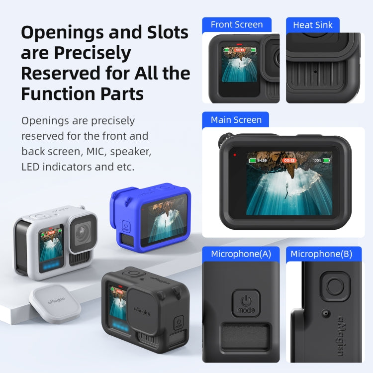 For GoPro HERO13 Black AMagisn Silicone Case Protective Cover(Black) - Silicone Cases by aMagisn | Online Shopping South Africa | PMc TechLife | Buy Now Pay Later Mobicred