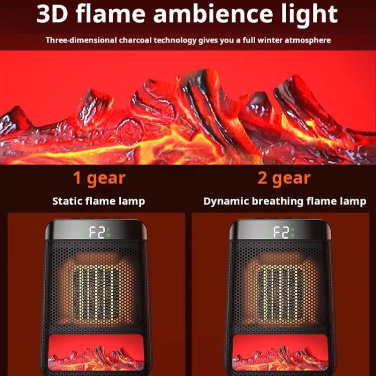 E03 Desktop PTC Heater Dynamic Flame Light Warmer US Plug - Electric Heaters by PMC Jewellery | Online Shopping South Africa | PMC Jewellery | Buy Now Pay Later Mobicred