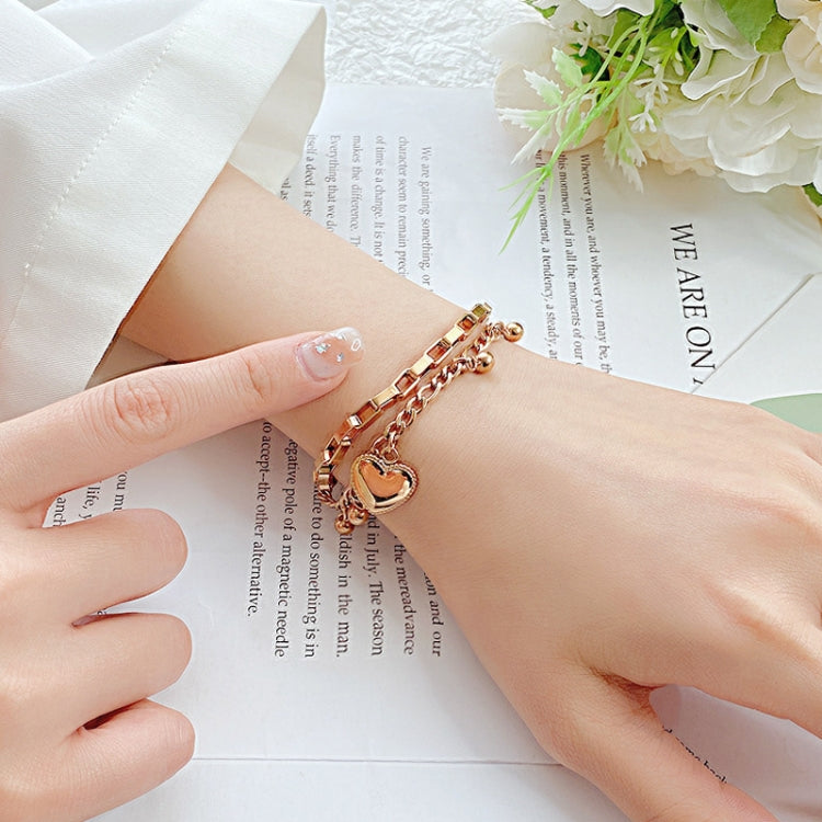 OPK 1038 Multi-layer Stainless Steel Round Bead Love Bracelet, Color: Rose Gold - Bracelets by OPK | Online Shopping South Africa | PMC Jewellery | Buy Now Pay Later Mobicred