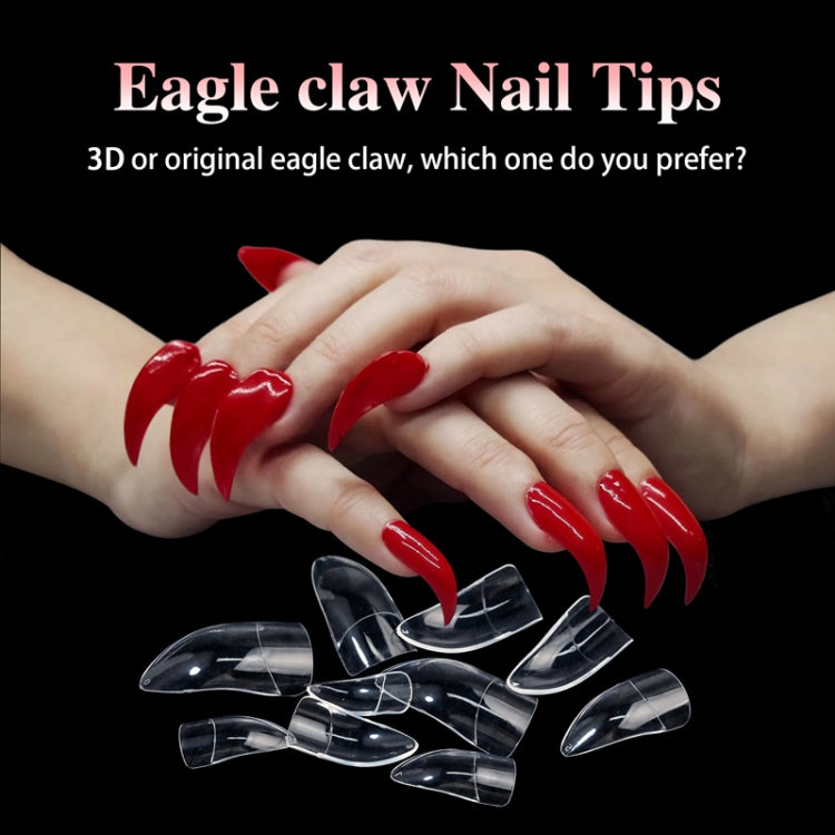 100pcs /Box Stiletto Nail Tips Halloween Style Stiletto False Eagle Claw Art Nails(Transparent) - Nail Stickers by PMC Jewellery | Online Shopping South Africa | PMC Jewellery | Buy Now Pay Later Mobicred