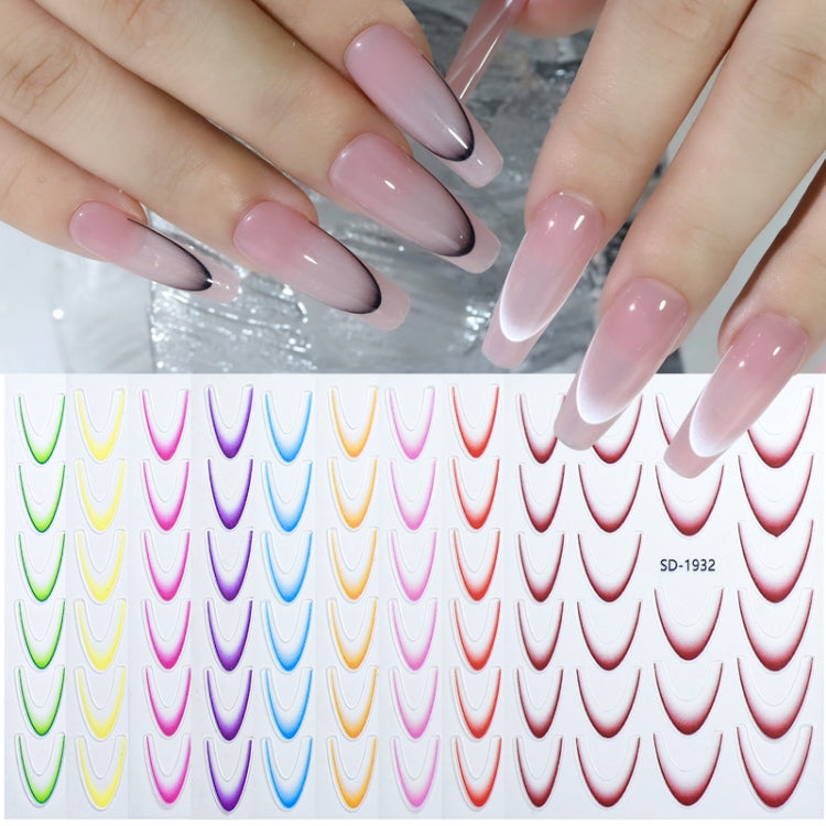 SD-1923 Line Nail Art Stickers Self-Adhesive Gradient Color French Manicure Stickers DIY Nail Tips Decals - Nail Stickers by PMC Jewellery | Online Shopping South Africa | PMC Jewellery | Buy Now Pay Later Mobicred