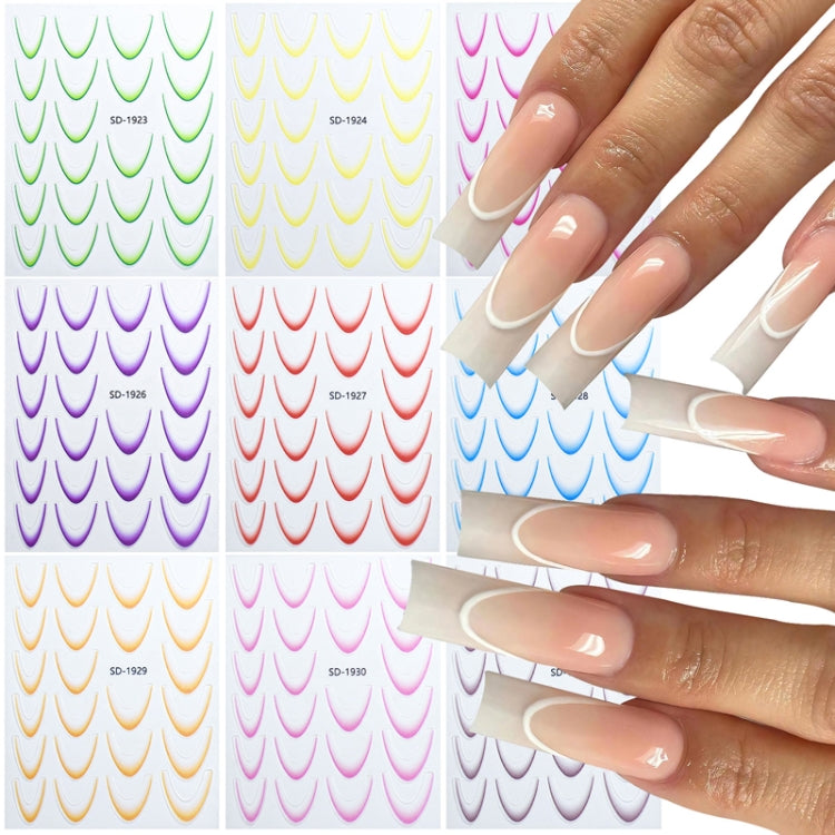 SD-1929 Line Nail Art Stickers Self-Adhesive Gradient Color French Manicure Stickers DIY Nail Tips Decals - Nail Stickers by PMC Jewellery | Online Shopping South Africa | PMC Jewellery | Buy Now Pay Later Mobicred