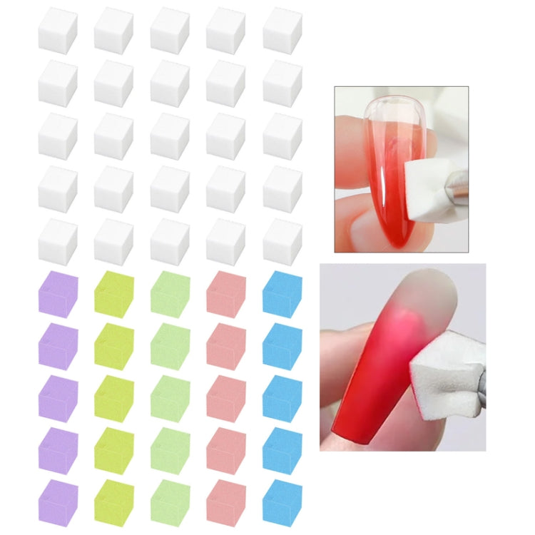 50pcs /Box 1cm Mini Nail Art Sponges Gradient Aura Effect Designs Manicure Brush Tool(White) - Nail Art Equipment by PMC Jewellery | Online Shopping South Africa | PMC Jewellery | Buy Now Pay Later Mobicred