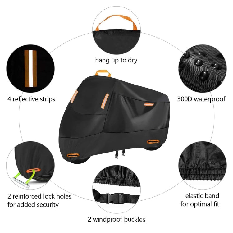 Motorcycle Rain Sun Protection Cover Oxford Cloth Dustproof With Anti-theft Buckle, Size: XXXXL - Raincoat by PMC Jewellery | Online Shopping South Africa | PMC Jewellery | Buy Now Pay Later Mobicred