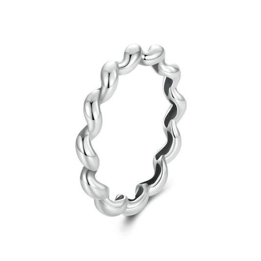 S925 Sterling Silver Oxidized Twisted Pattern Ring, Size: 6(SCR1047) - Rings by PMC Jewellery | Online Shopping South Africa | PMC Jewellery | Buy Now Pay Later Mobicred