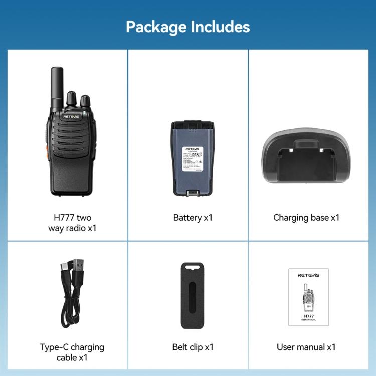RETEVIS H777 16 Channels Compact Portable Handheld Walkie Talkie With Charging Base, Style: PMR - free shipping - PMC Jewellery - Order now!