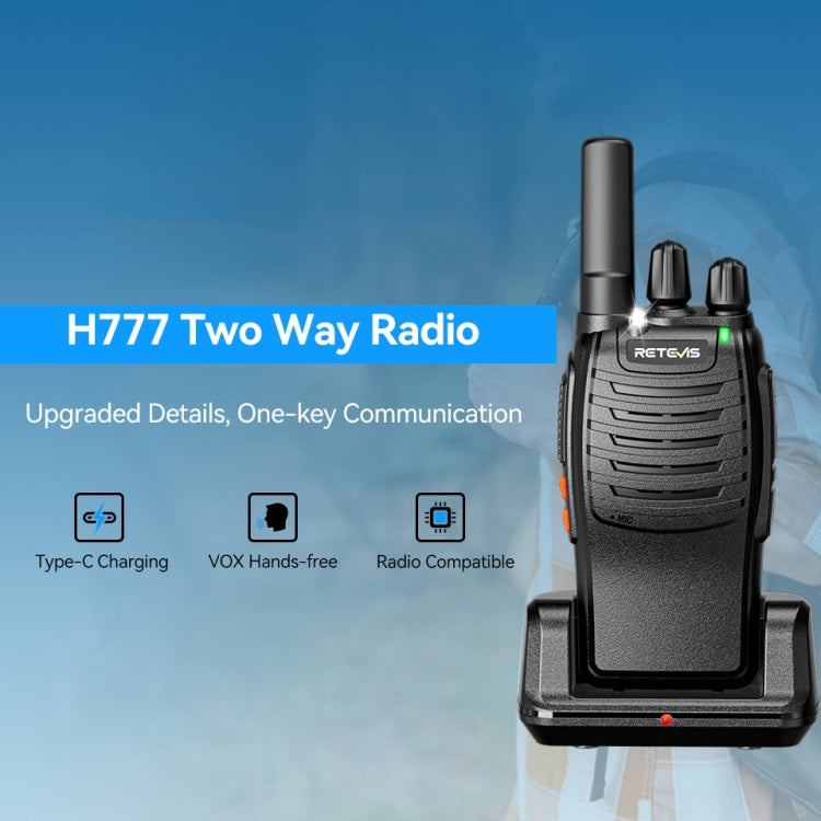 RETEVIS H777 16 Channels Compact Portable Handheld Walkie Talkie With Charging Base, Style: FRS - Handheld Walkie Talkie by RETEVIS | Online Shopping South Africa | PMC Jewellery | Buy Now Pay Later Mobicred