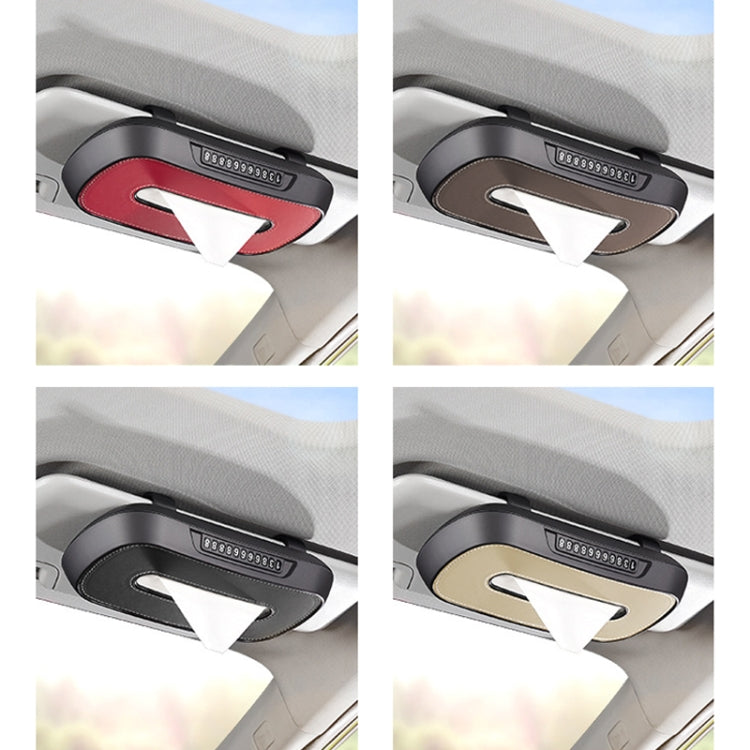 Car Sun Visor Hanging Sunroof Seat Back Tissue Box, Color: Leather Black - free shipping - PMC Jewellery - Order now!