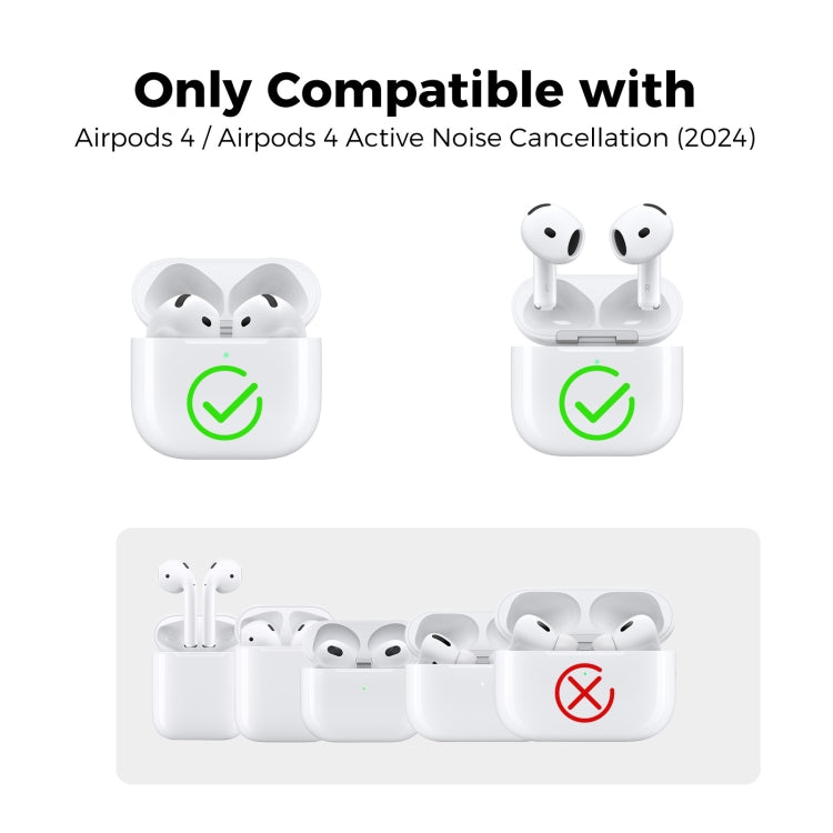 For Airpods 4 AhaStyle WG163 Earphone Drop-Proof Dust-Proof Silicone Protective Case With Cleanning Pen(Black) - free shipping - PMC Jewellery - Order now!