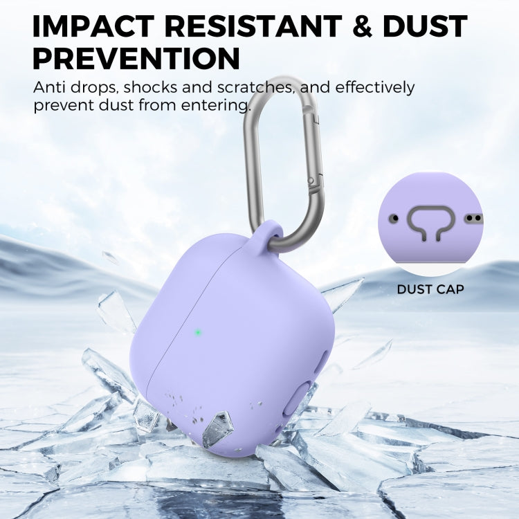 For Airpods 4 AhaStyle WG163 Earphone Drop-Proof Dust-Proof Silicone Protective Case With Cleanning Pen(White) - free shipping - PMC Jewellery - Order now!
