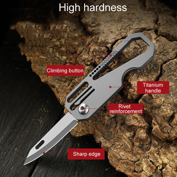 Multifunctional Titanium Keychain Outdoor Portable Defense Mini Folding Knife, Style: With 1 Titanium Ring - Key Rings by PMC Jewellery | Online Shopping South Africa | PMC Jewellery | Buy Now Pay Later Mobicred