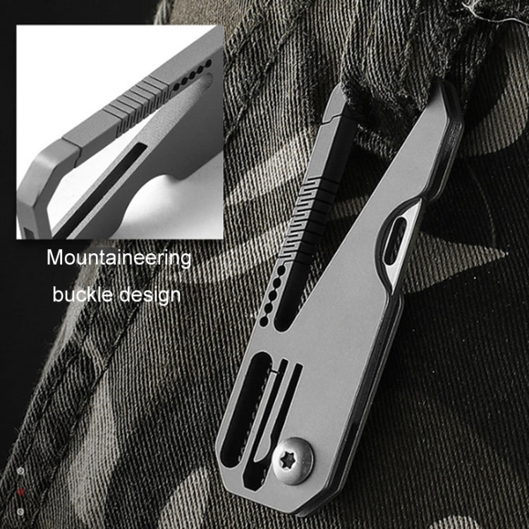 Multifunctional Titanium Keychain Outdoor Portable Defense Mini Folding Knife, Style: With 1 Titanium Ring - Key Rings by PMC Jewellery | Online Shopping South Africa | PMC Jewellery | Buy Now Pay Later Mobicred