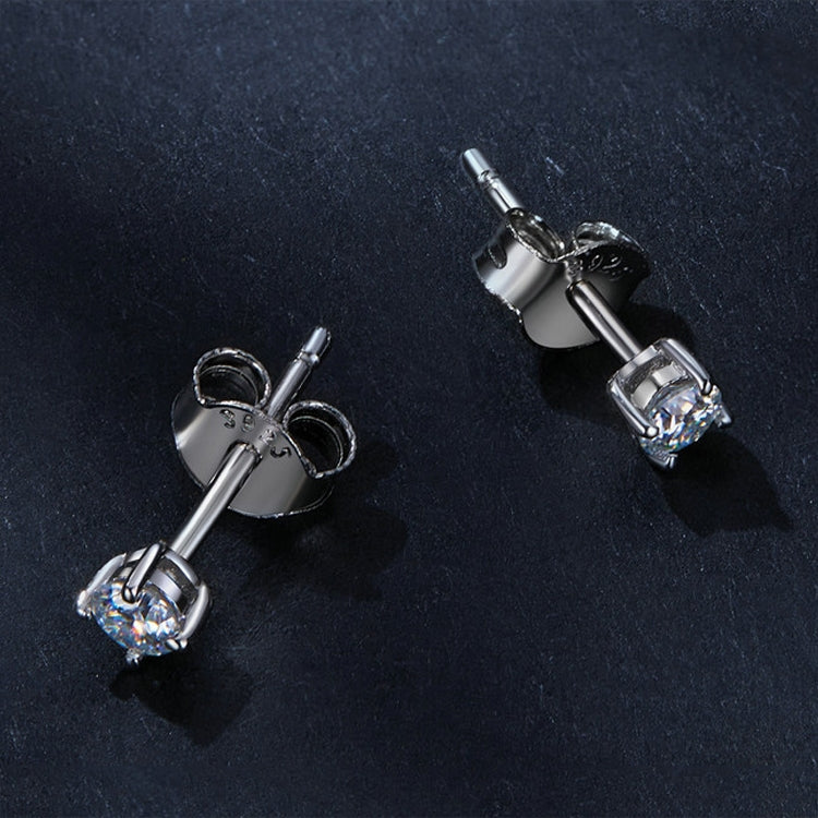 MSE038 S925 Sterling Silver Moissanite Earrings, Color: 0.5ct Gold - Stud Earrings & Earrings by PMC Jewellery | Online Shopping South Africa | PMC Jewellery | Buy Now Pay Later Mobicred