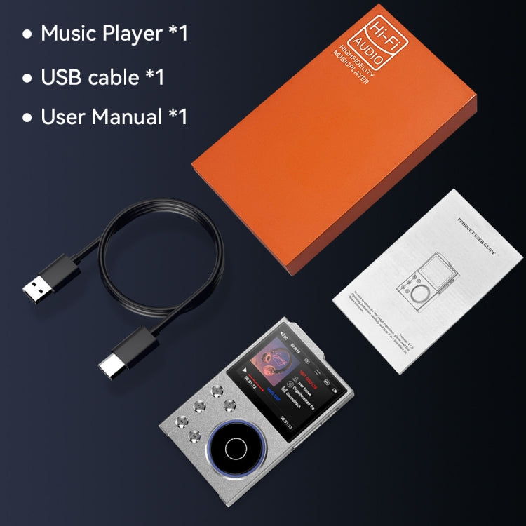 2.4 Inch HIFI Bluetooth Music Player DSD256 Mastering Sound Quality Walkman, Memory: 16GB+32GB(Gray) - MP3 Player by PMC Jewellery | Online Shopping South Africa | PMC Jewellery | Buy Now Pay Later Mobicred